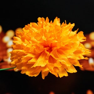 Conjunto de Flor Amarilla de Cempasúchil - Flor del Día de Muertos - Flor de Caléndula - Decoración del Día de los Muertos Ofrenda