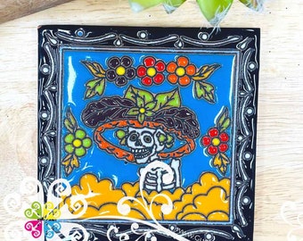 Elegant Catrina Coaster Tile - Day of the Dead Coaster