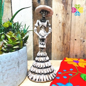 Catrina con cartera - Día de los Muertos - Estatua de resina decorativa del Día de los Muertos