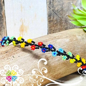 Floral Vine Beaded Headband - Diadema - Mexican Headband
