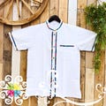 White Coralillo Shirt - Men Shirt - Mexican Men Guayabera