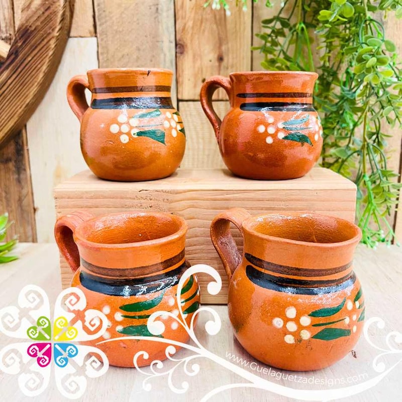 Rustic Hourglasses Mug Set Clay Handmade - Etsy