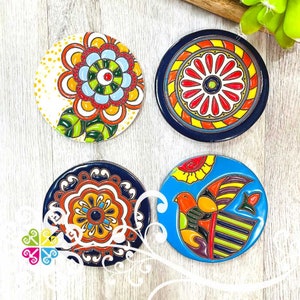 Round Set of 4 Coasters - Mexican Coaster Tile