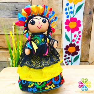 Frida Tehuana Mexican Otomi Doll Beautiful Handmade Mexican - Etsy