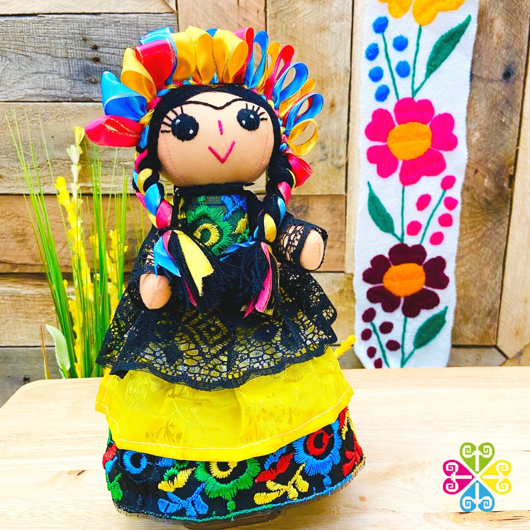 Frida Tehuana Mexican Otomi Doll Beautiful Handmade Mexican