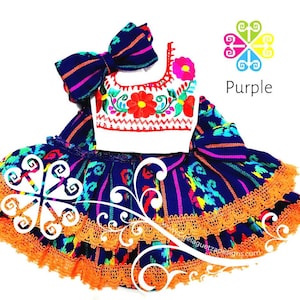 Purple Primavera Girl Set - Mexican Children Outfit- 5 de Mayo Outfit - Mexican Authentic Outfit