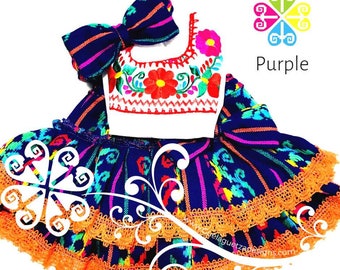 Purple Primavera Girl Set - Mexican Children Outfit- 5 de Mayo Outfit - Mexican Authentic Outfit