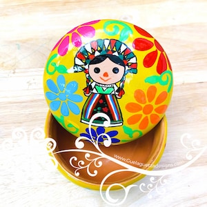 Hand Painted Jewelry Box - Authentic Mexican Box - Ceramic Jewelry Box