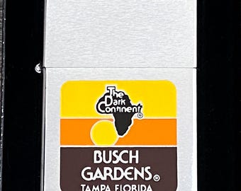 Zippo - 1981 Busch Gardens The Dark Continent Zippo Lighter, V.Rare Vintage in Box