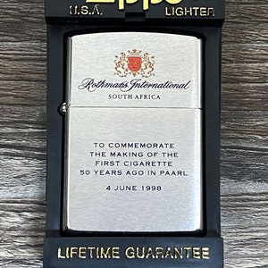 Zippo - 1998 Rothmans International Zippo Lighter, Commemorative, South Africa, Tobacco Promo