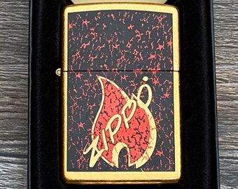 レトロフレームゴールドダストジッポーライター：チョイスコレクション、箱入り新品同様