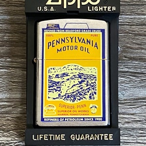 Zippo - 2001 Pennsylvania Motor Oil Zippo Lighter, Vintage Zippo, Rare, Like New in Box