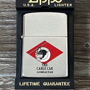Zippo - 1991 The Cable Car Gibraltar Zippo Lighter, Very Rare Retired Souvenir Zippo in Box