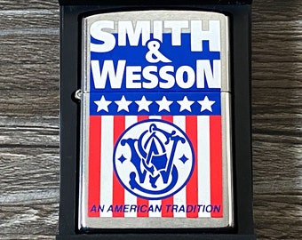 Zippo - 2000 Smith & Wesson &#39;American Tradition&#39; Zippo Lighter, Hard to Find, Like New in Box