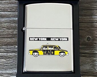 1993 New York Taxi Zippo Lighter: NYC Souvenir Lighter, Unfired in Box