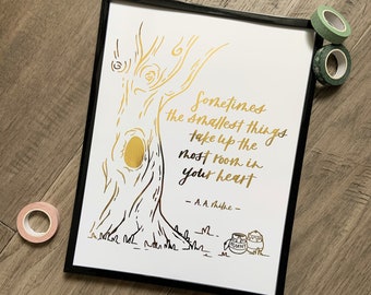 The Smallest Things Foiled Print | Beloved Bear Nursery Wall Art Decor