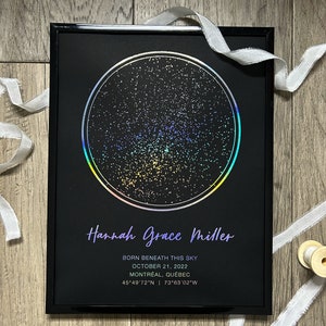 Stampa personalizzata della mappa stellare / Stampa personalizzata del cielo notturno / Mappa stellare unica