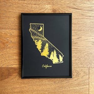United States of America "Starry Night" Silhouette Foiled Print