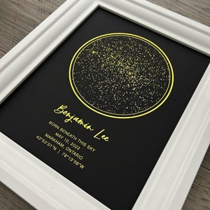 Personalized Star Map Foiled Print Custom Night Sky Print Unique Star Chart image 3