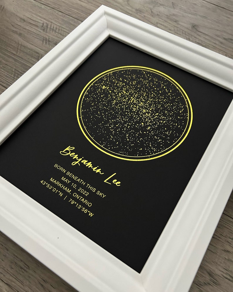 Personalized Star Map Foiled Print Custom Night Sky Print Unique Star Chart image 3