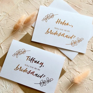 Cartes personnalisées « Serez-vous ma demoiselle d'honneur » | Cadeau de mariage personnalisé