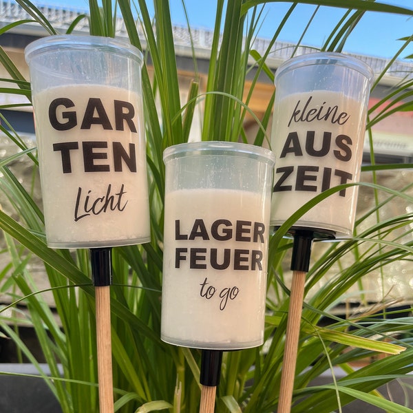 Gartenfackel Lagerfeuer to go GARTENFACKEL kleine Auszeit Gartenlicht Kerze Kerzen Geschenkidee