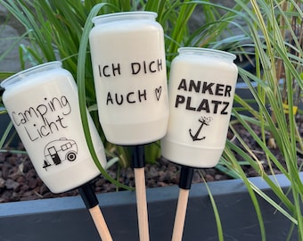 GARTENFACKEL Ankerplatz Camping Licht Ich dich auch Herz Kerze Kerzen Geschenkidee lächeln lachen Gartenfeier Balkon