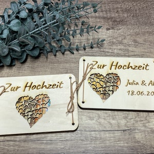 Geldgeschenk zur Hochzeit mit Namen und Datum Wunscherfüller | Geschenkkarte aus Holz | Geburtstag | für jeden Anlass Holzkarte nachhaltig