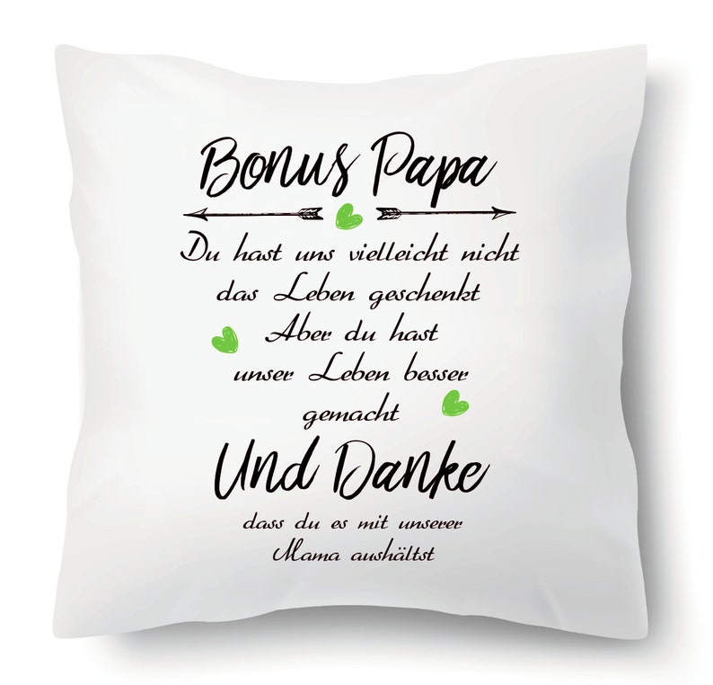 Kissen Bonus Papa Stiefvater Stiefpapa Danke sagen Tochter Etsy