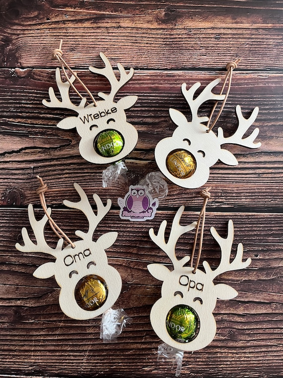 Personalisierte Rentiere Rentier Weihnachten Osterhase Dekoration Baumschmuck Personalisiert Name individuell Weihnachtsanhänger