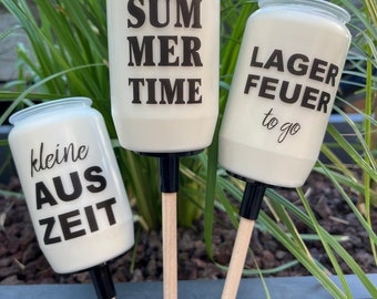 GARTENFACKEL kleine Auszeit SUMMERTIME Lagerfeuer to go Kerze Kerzen Geschenkidee lächeln lachen Gartenfeier Balkon