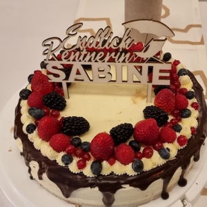 Endlich Rentner Rentnerin Cake Topper Rente Pensionär Liegestuhl Sonnenschirm Name Kuchentopper Geburtstagstorte Dekoration Kuchenstecker