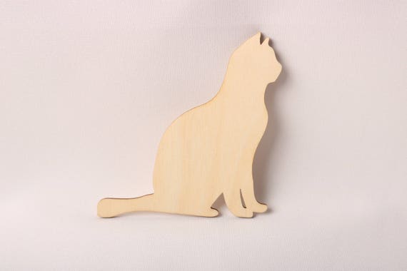Laser cut Gift Tags Decorations Blank Shapes Choice of 2cm-15cm Wooden Cat Face Craft shapes Embellishments