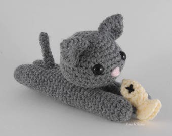 Lazy Cat with Toy Fish Crochet Pattern