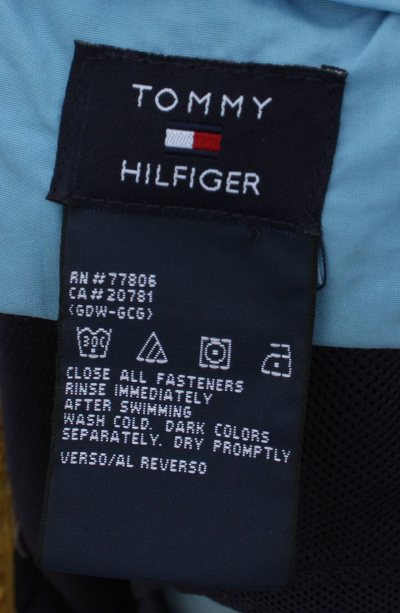 Vintage Tommy Hilfiger Light Blue Swim Trunks Men/'s XL