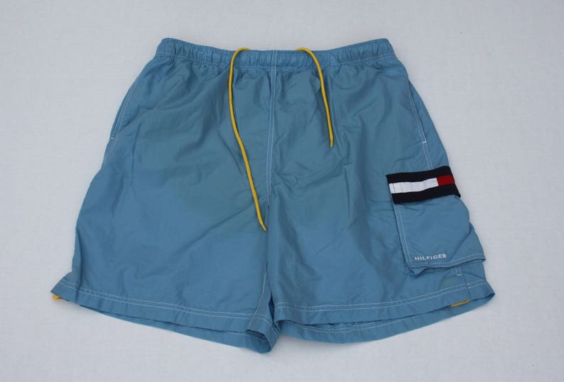 Vintage Tommy Hilfiger Light Blue Swim Trunks Men/'s XL