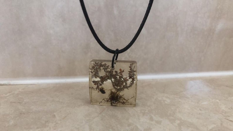 Square Nature Resin Pendant