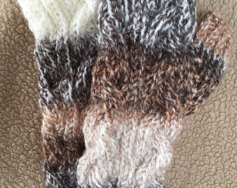 Brown/Black/White Chunky Handwarmers