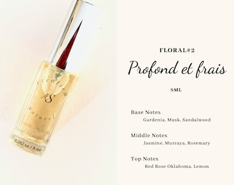 SANDALWOOD / Profond et frais - 8ml -12ml / small glass perfume bottle / with atomiser / natural perfume / citrus / jasmine / gardenia