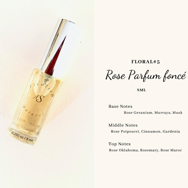 ROSE GERANIUM Rose parfum foncé in 8ml 12ml square glass image 1