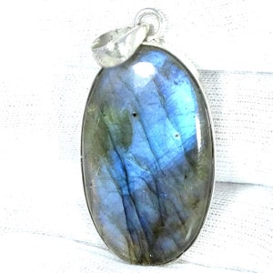 Handcrafted Natural Labradorite Pendant, Gemstone Pendant, Blue Pendant, Sterling Silver Jewelry, Birthday Gift, Pendant For Girl Friend