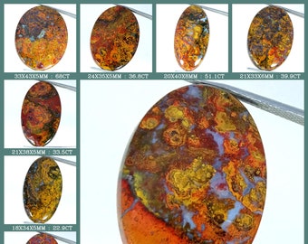 Natural Hungarian Agate Loose Cabochon, Yellow Agate Cabs, Handmade Oval Agate Loose Stone
