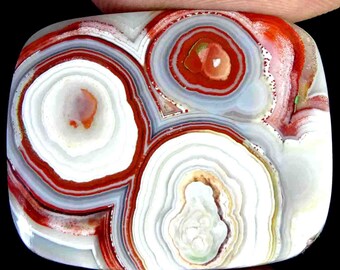 31x24x6 mm 44 cts....##1829 Mexican Crazy Lace Agate Cabochon Cushion Cabochon