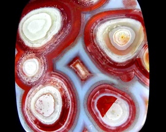 31x24x6 mm 44 cts....##1829 Mexican Crazy Lace Agate Cabochon Cushion Cabochon