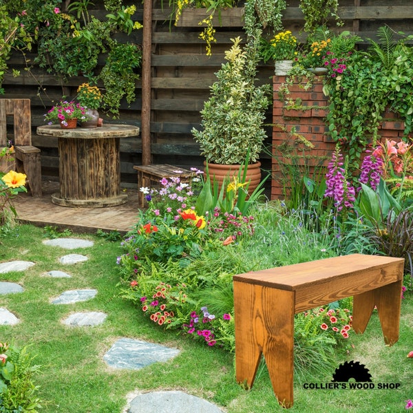 Simple Classic 36" Wood Bench Indoor or Outdoor - Solid Top