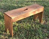 Primative Enterway Mudroom Front Porch Plant Shoe Decorative Wood Bench - Early American