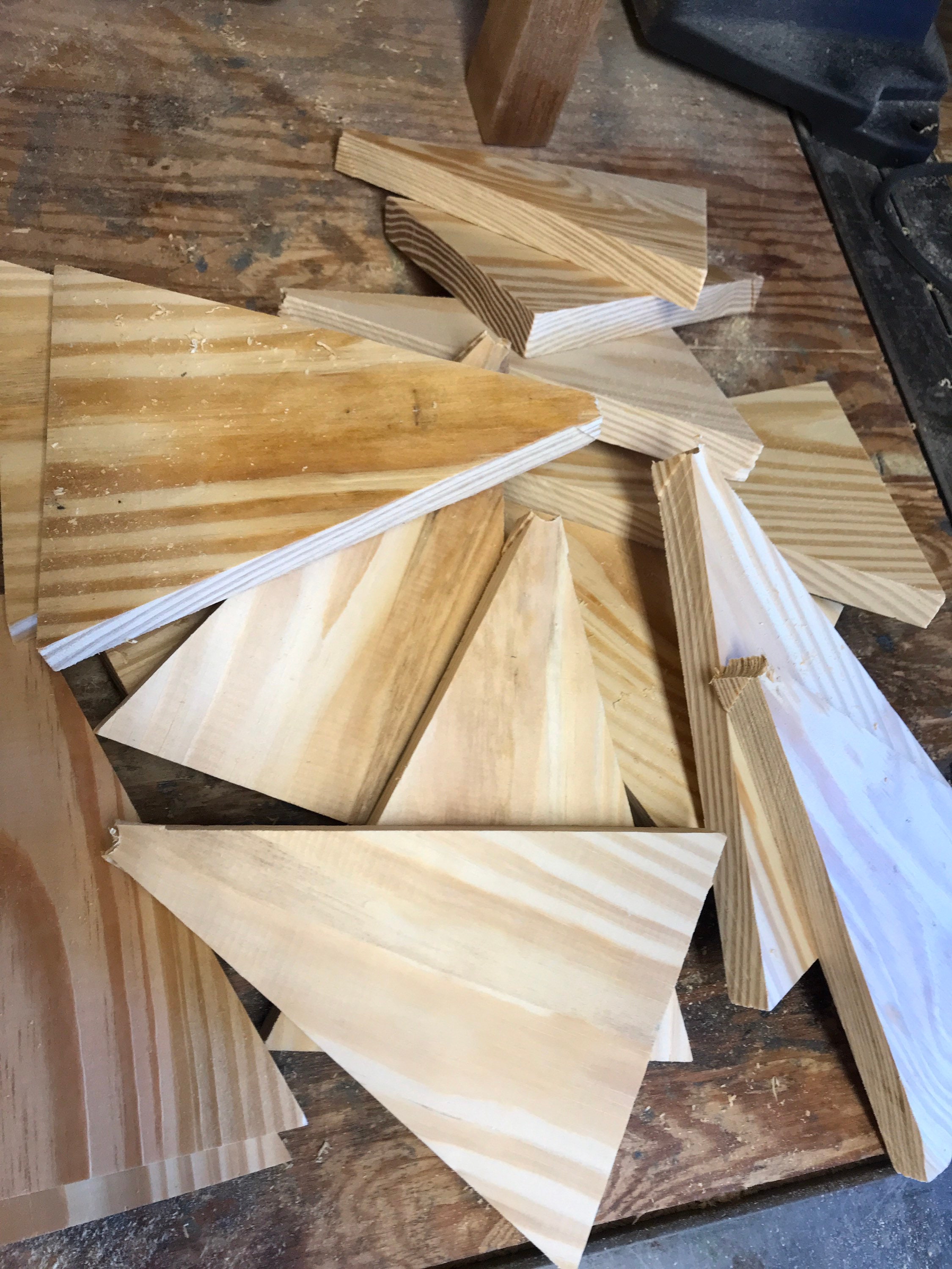 Box of Triangle Shaped Scrap Wood Blocks of Southern Yellow Etsy