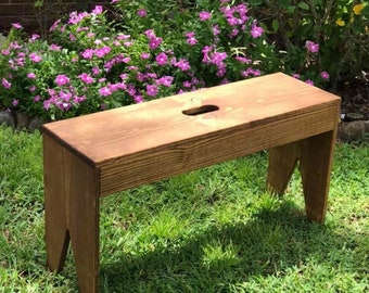 Simple Indoor or Outdoor Wood Bench - Handle Hole 36" Long