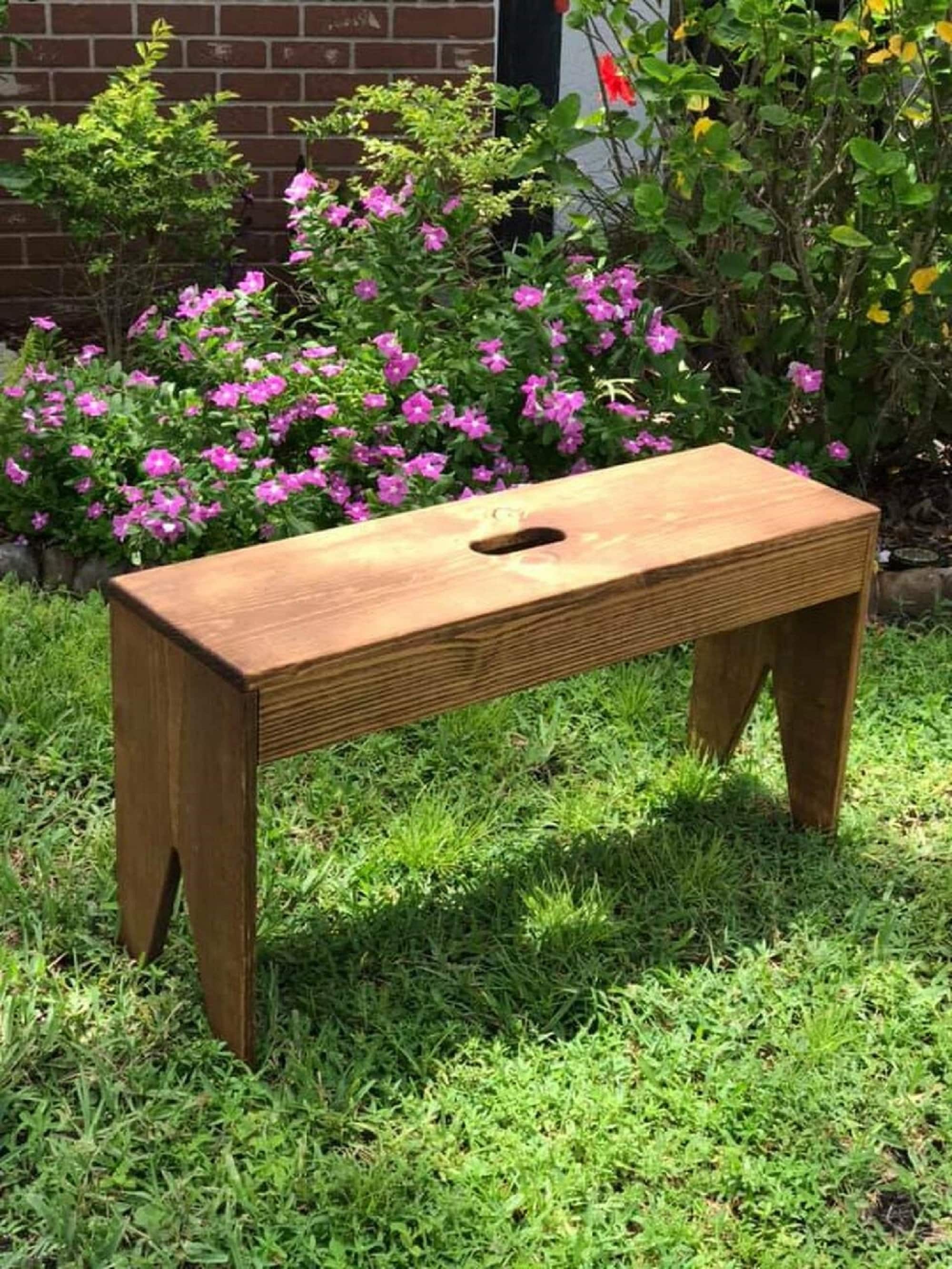 Simple Indoor or Outdoor Wood Bench Handle Hole 36 Long Etsy