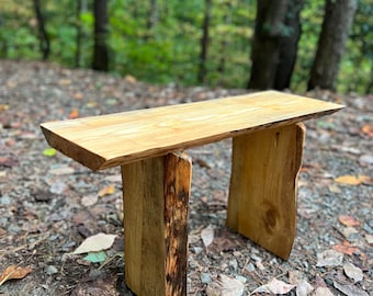 Log Bench with Live Edge Wood